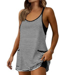 Chic Breathable Striped Sleeveless Camisole Casual Jumpsuit