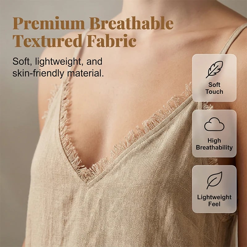 Frayed Edge V-Neck Mini Slip Dress