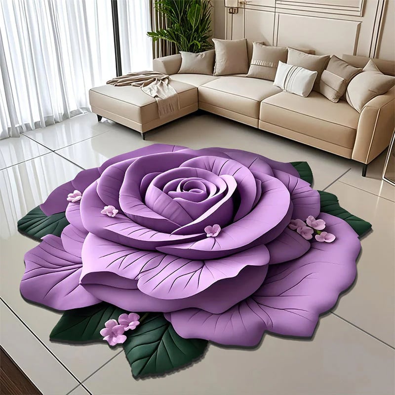 Floral Plush & Diatomaceous Earth Floor Mat