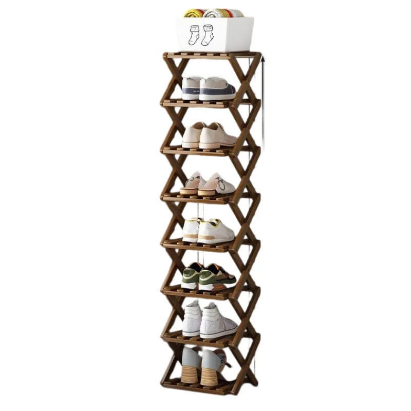 Durable Foldable Bamboo Shoe Rack