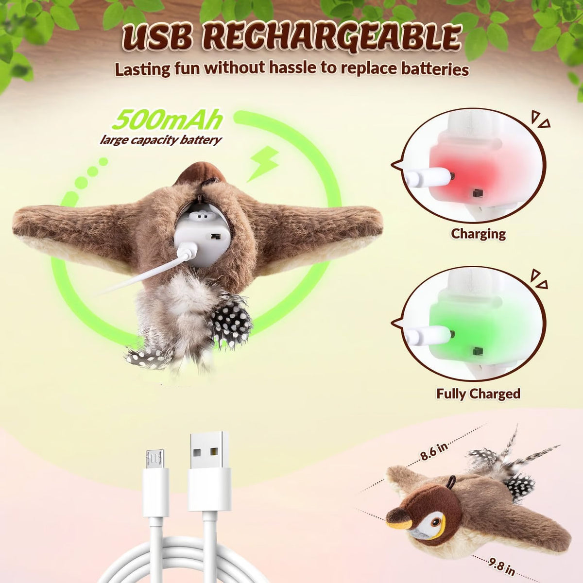 🔥🐾Interactive Chirping Bird Cat Toy